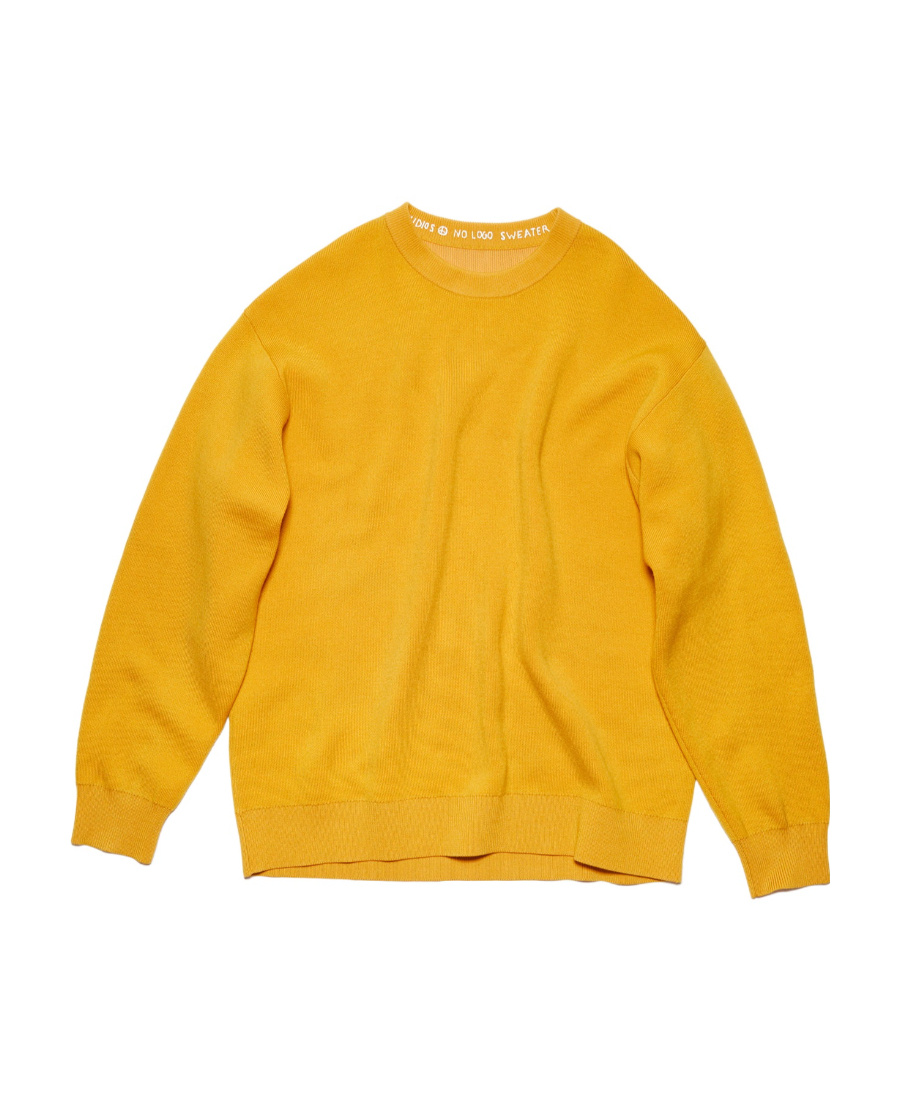 Acne Studios Round-neck Knitted Pullover In Yellow