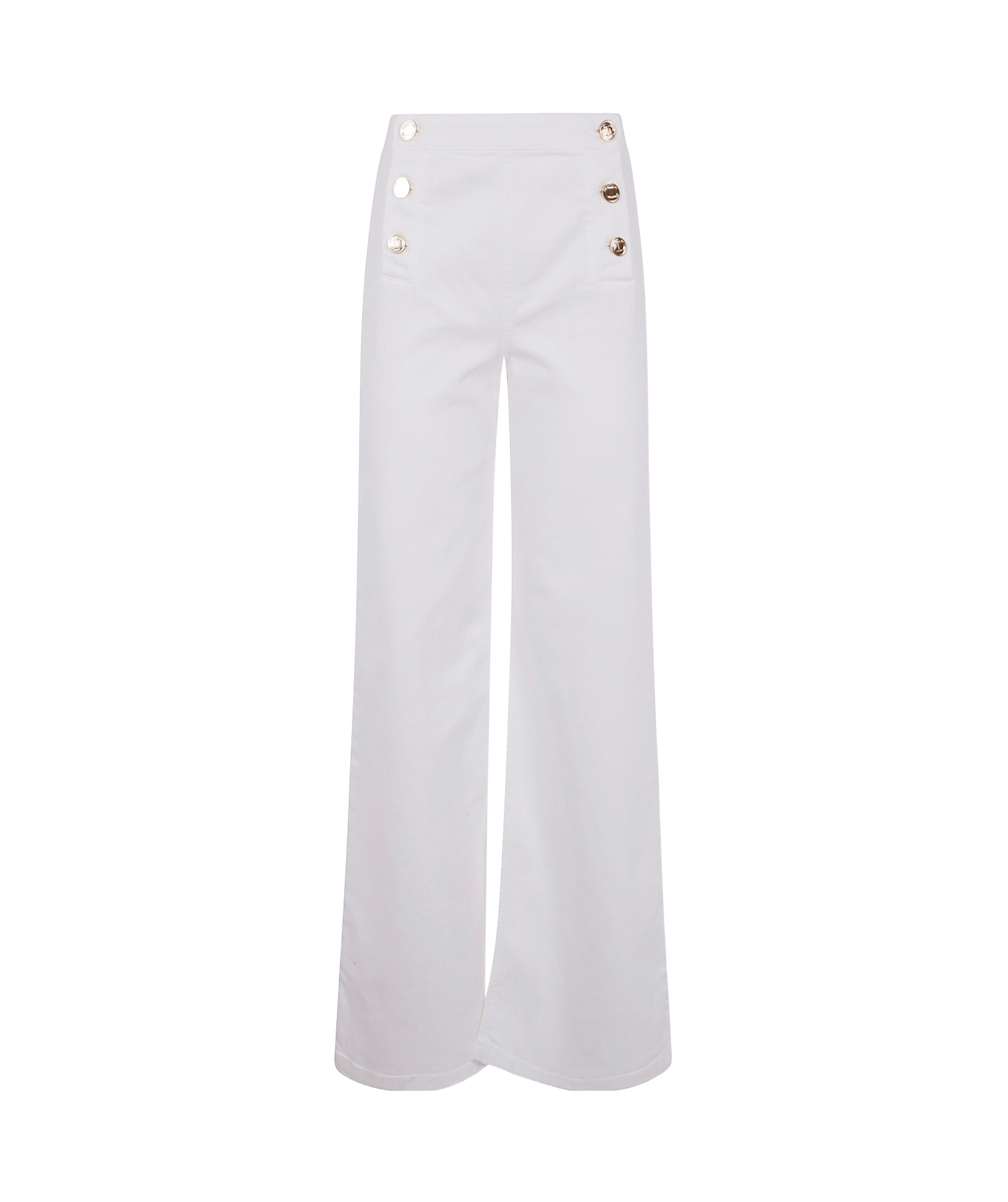 Twinset Wide Leg Trousers In White Denim In White