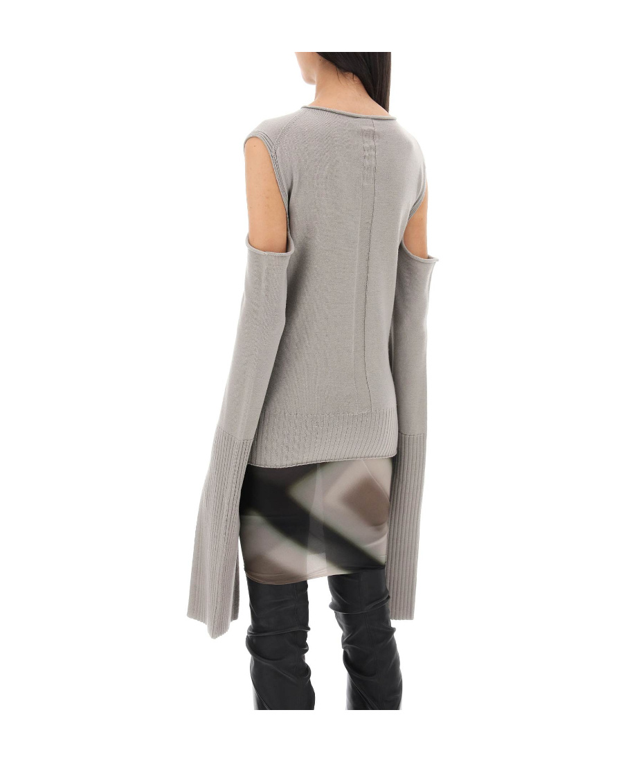 Rick Owens Woman Sweater Beige Size L Cotton In Gray