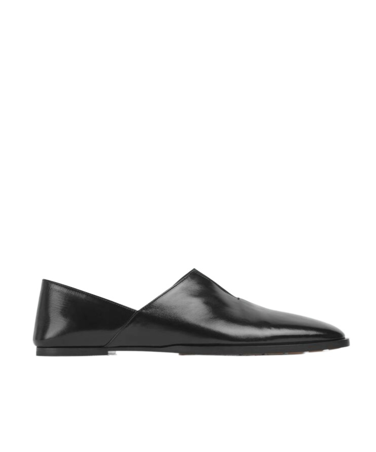 Bottega Veneta Womens Black Cha Cha Closed-back Leather Slipper Eur 37 / 4 Uk In Black