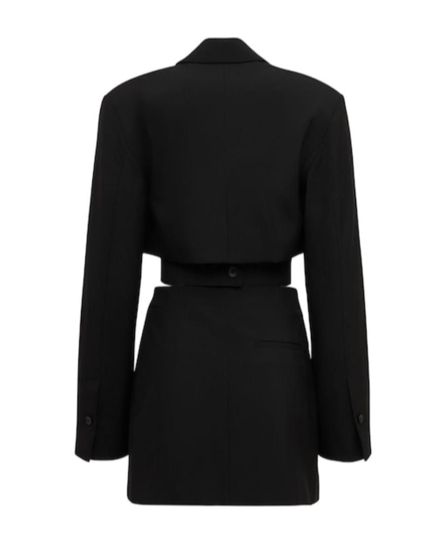 JACQUEMUS BLACK LE ROBE BARI WOOL MINI SUIT DRESS
