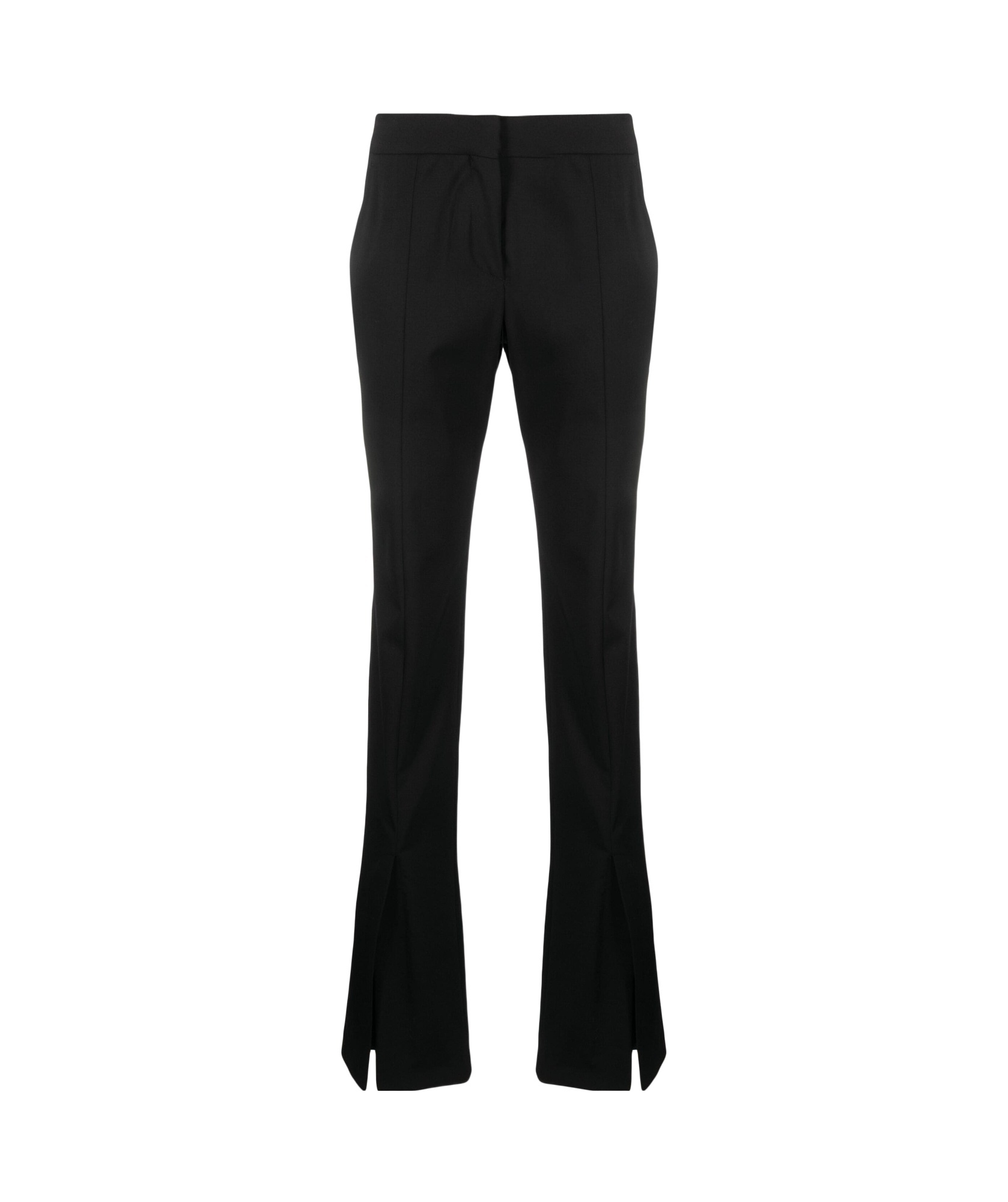 Off-white Split-hem Straight Leg Trousers In Black