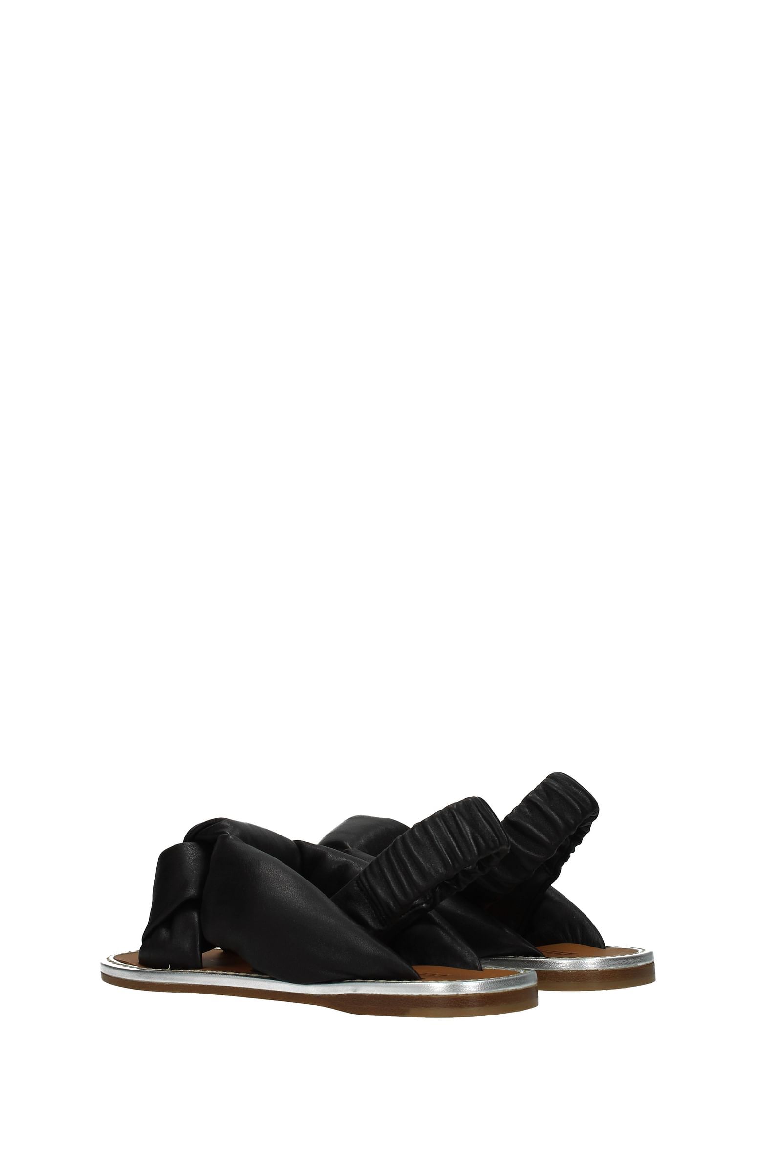 Miu Miu Black Logo Design Sandals In Black