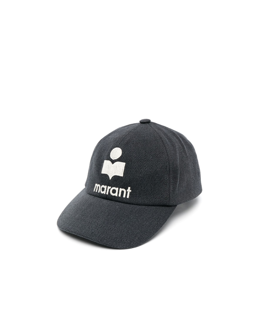 Isabel Marant Embroidered-logo Cotton Cap In Black