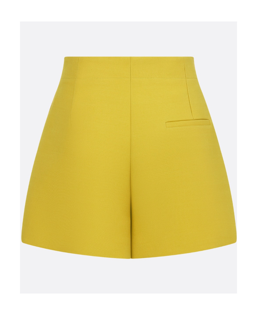 Dior High Waist A-line Shorts With Belt Detail In Yellow