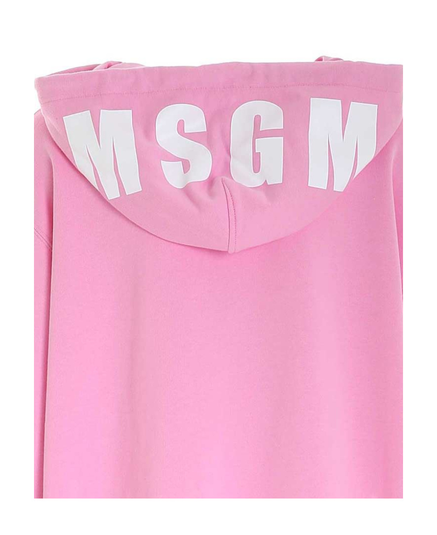 Msgm Oversized Cotton Hoodie In Pink
