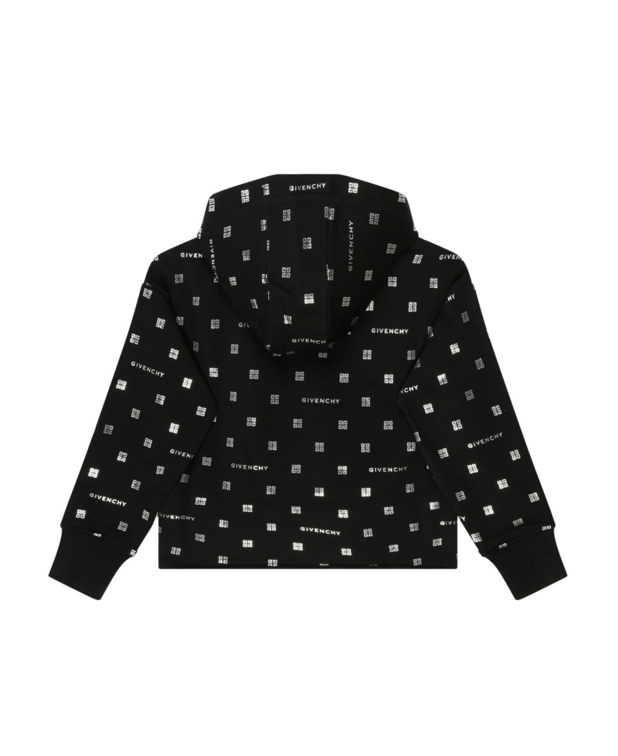 Givenchy Girl's Cropped 4g Logo-print Hoodie In Black