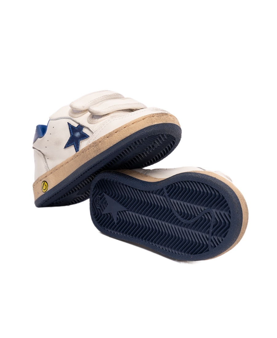 Golden Goose White June Sneakers For Kids With Star And Logo