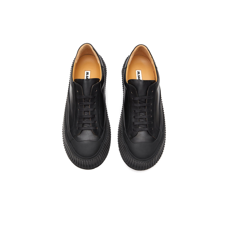 Jil Sander Flatform Low-top Sneakers In Black
