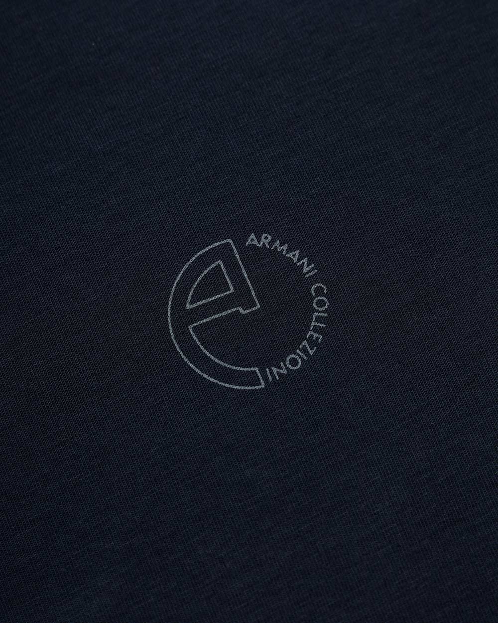 Armani Collezioni T-shirt With Round Neck And Short Sleeves In Black