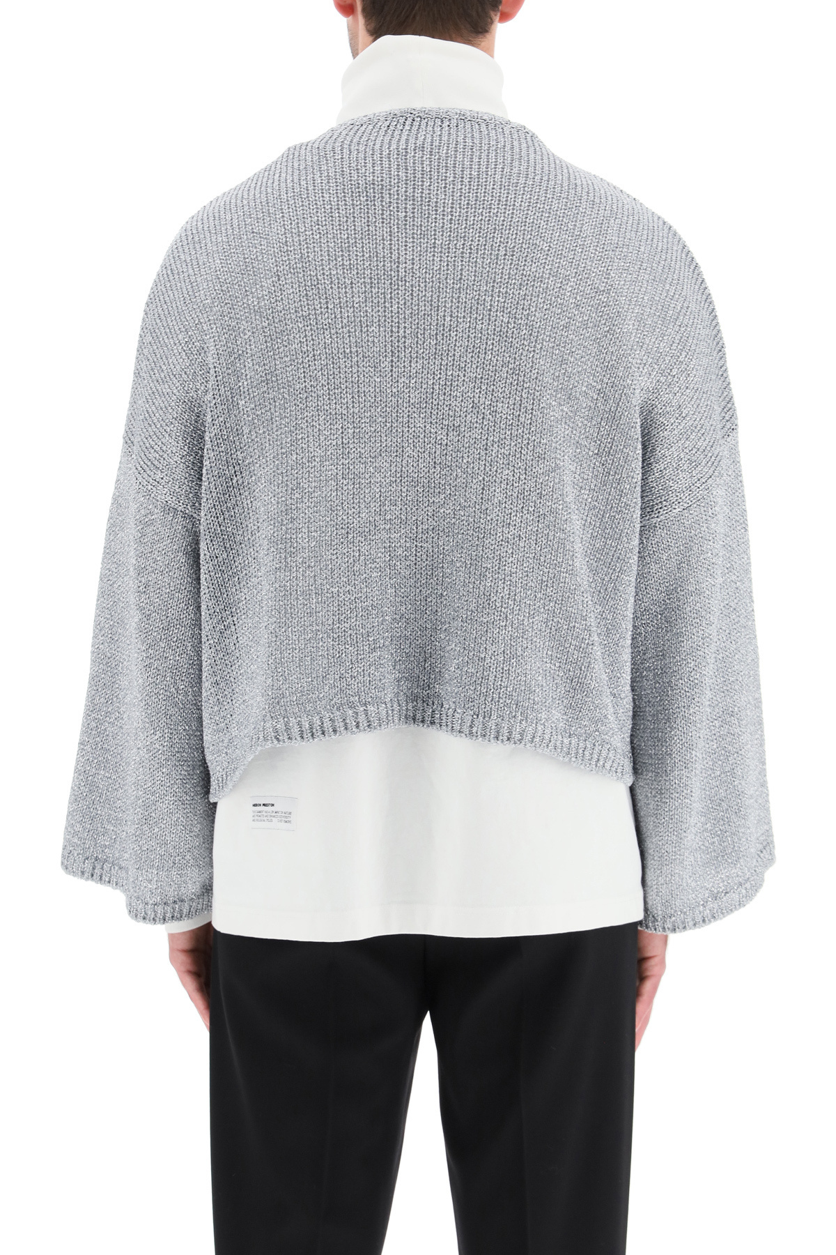 Raf Simons Intarsia-logo Jumper In Gray