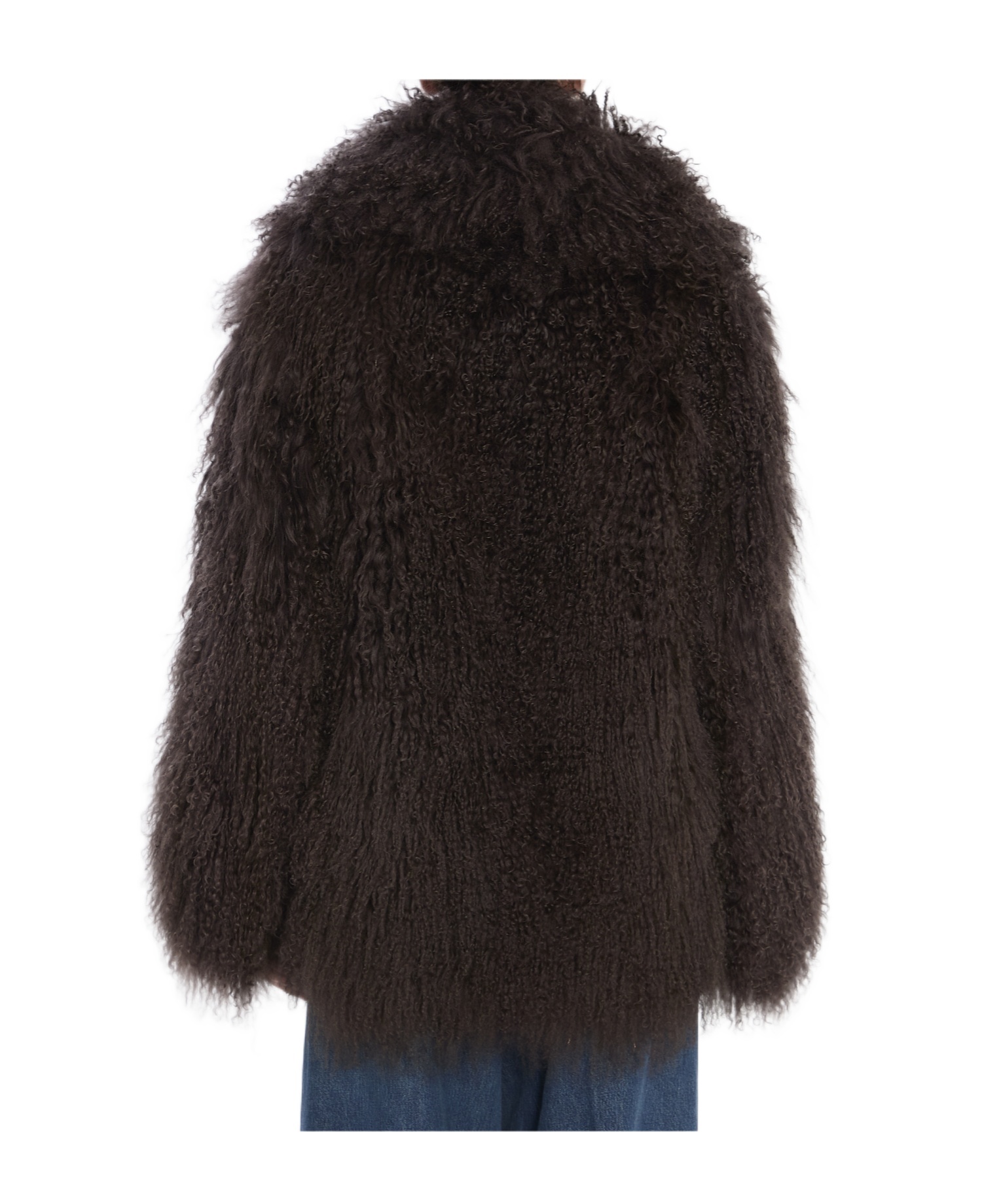 Yves Salomon Long-sleeved Fur In Brown