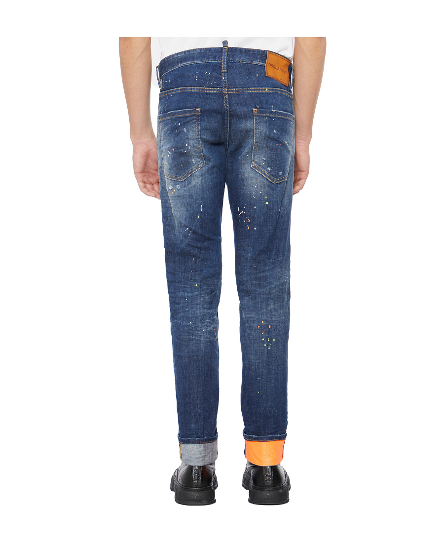 Dsquared2 Logo-patch Denim Jeans In Blue