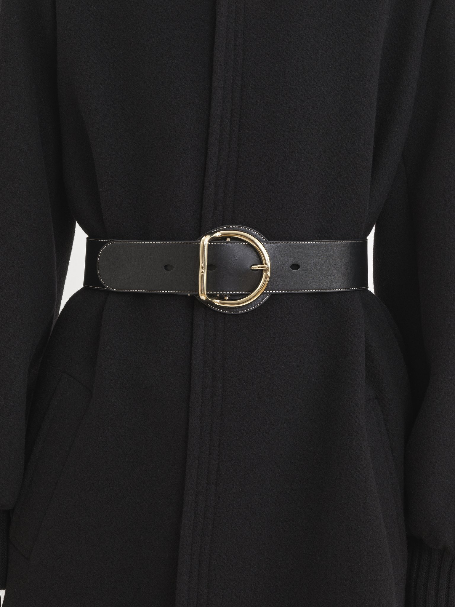 Shop Chloé Tim Buckle Belt In Black