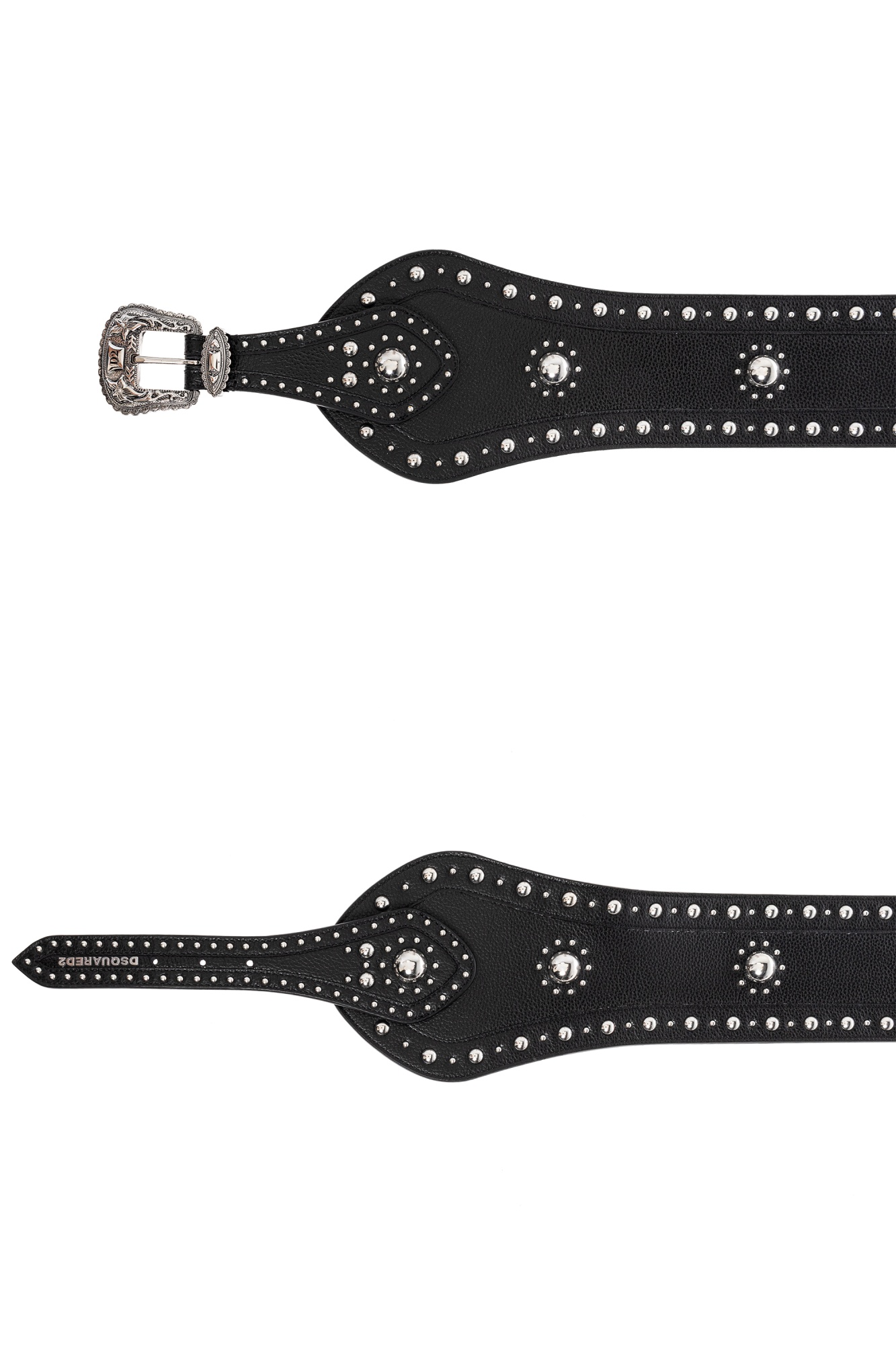 Dsquared2 Studded Leather Belt In Black
