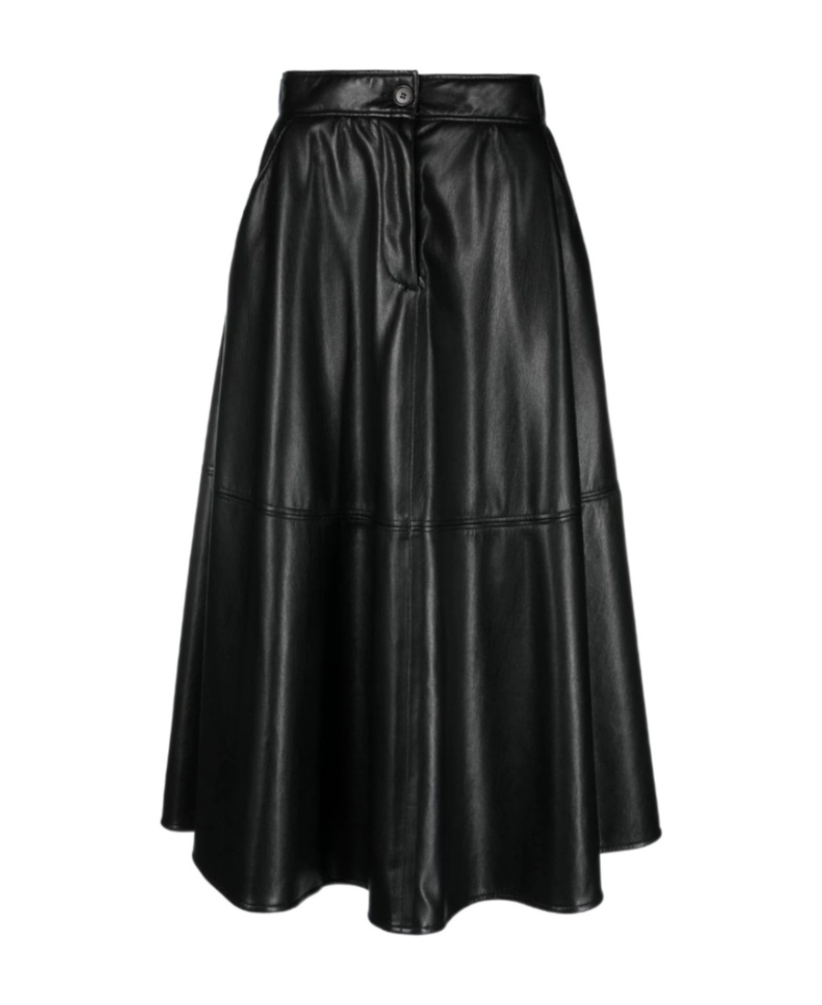 Msgm Faux-leather Skirt In Black