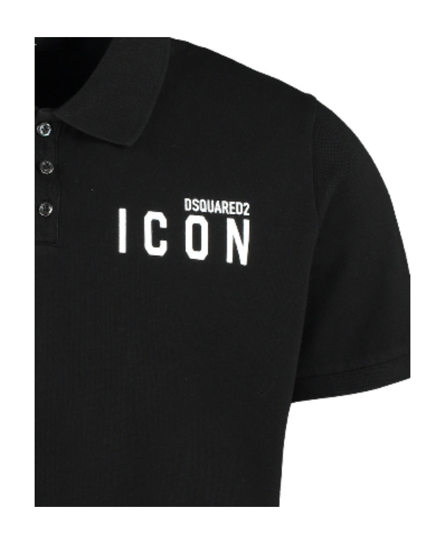 Dsquared2 Icon-print Polo Shirt In Black