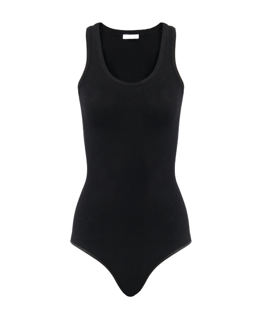 Shop Alaïa Crewneck Tank Bodysuit In Black