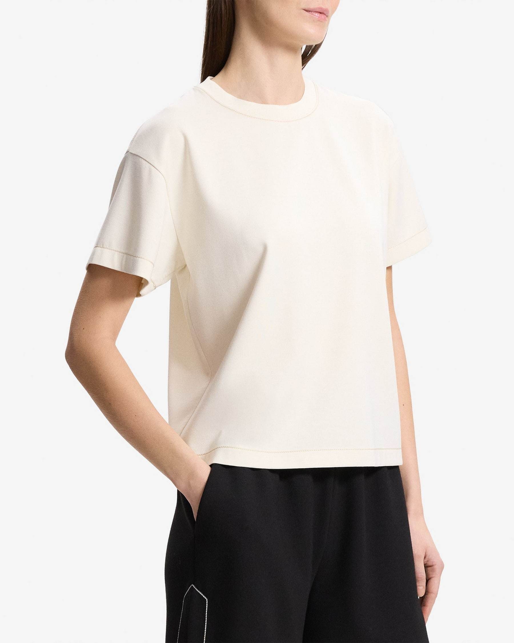 THEORY THEORY DOUBLE-KNIT JERSEY SHORT-SLEEVE SWEATSHIRT