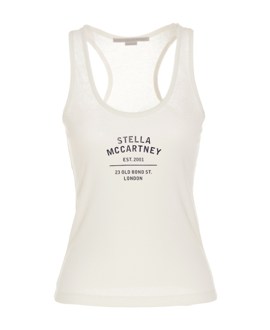 Stella Mccartney Logo-print Racerback Top In White