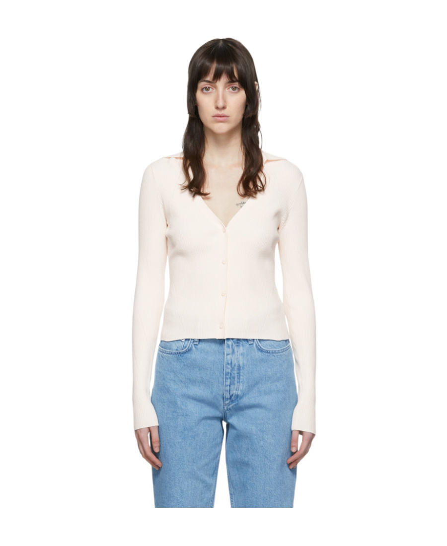 Rag & Bone Ribbed Knitted Cardigan In White