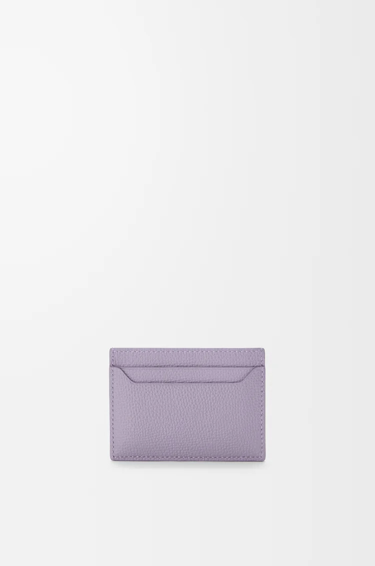 Loewe Anagram Plain Cardholder In Pebble Grained Calfskin In Purple