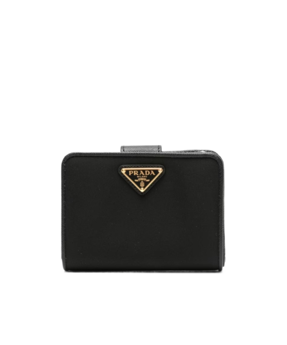 Prada Women Portafoglio Piccolo In Saffiano In Black