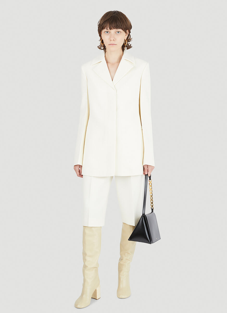 Jil Sander Darted Tailored Jacket In White