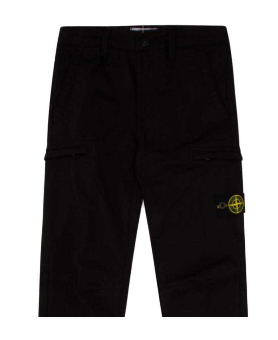 Stone Island Side Logo-patch Trousers In Black