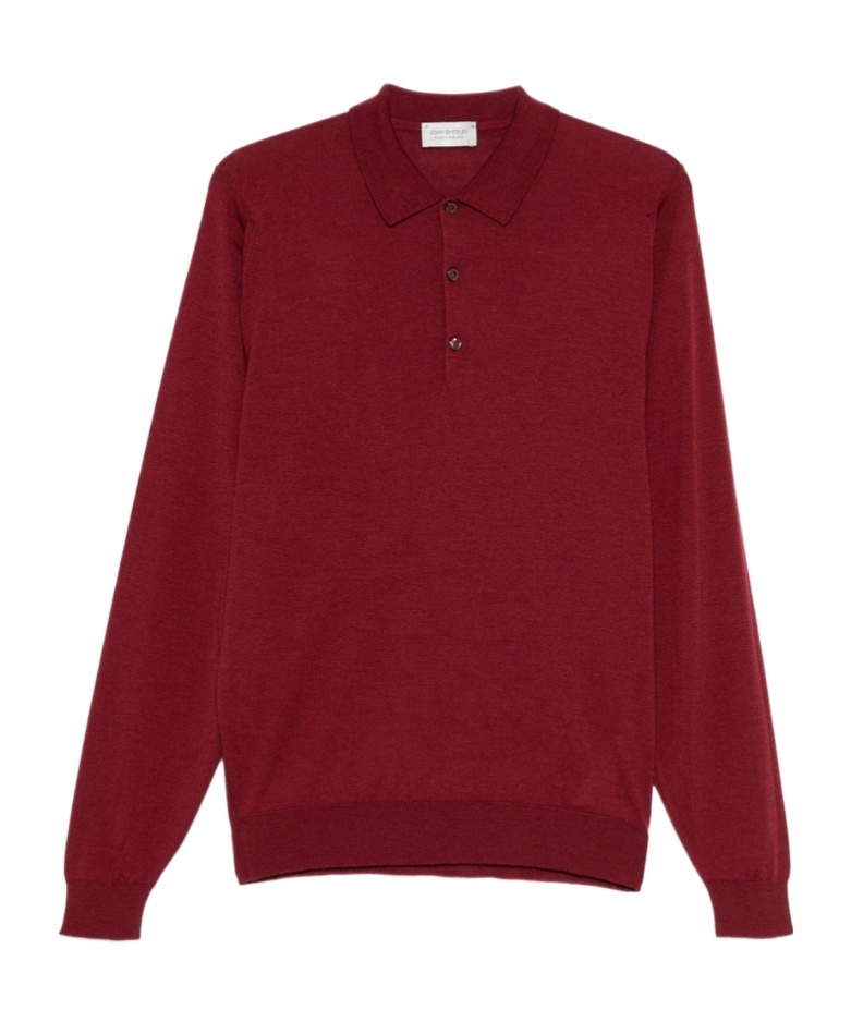John Smedley Buttoned Polo Shirt In Red