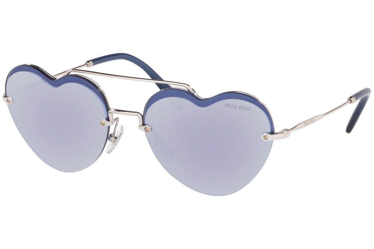 Miu Miu Logo Sunglasses In Gray