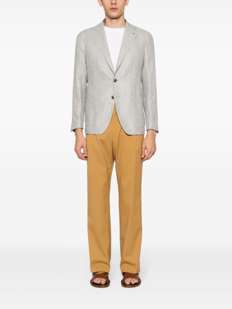 Shop Tagliatore Notched-lapels Single-breasted Blazer In Gray