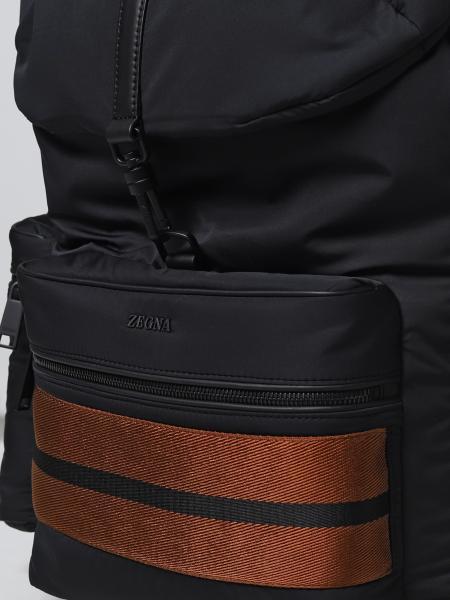 Zegna Flap Backpack In Black