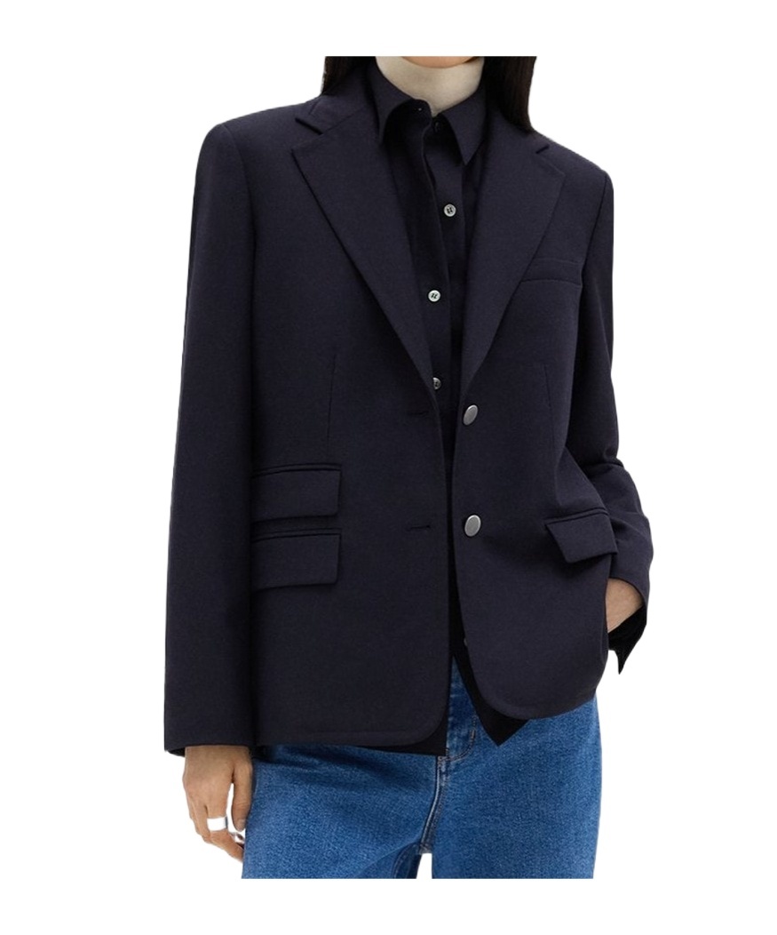 Theory Long-sleeved Suit Coat In Black