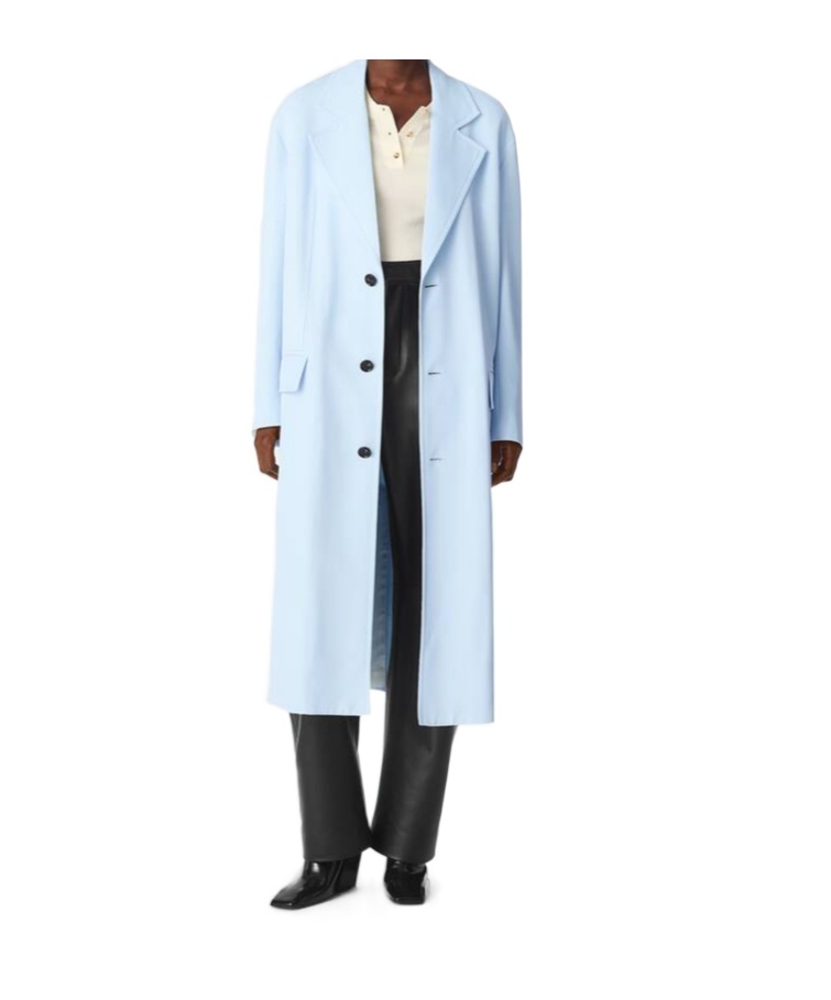 Bottega Veneta Viscose And Silk Twill Coat In Blue