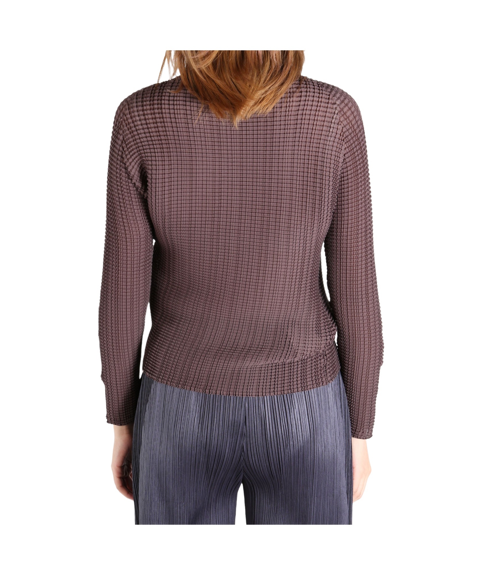 Shop Issey Miyake Wooly Pleats Top In Black