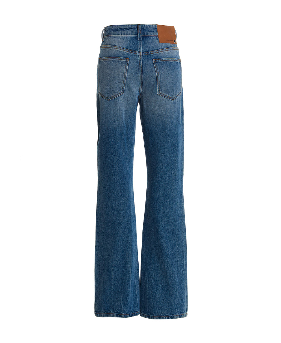 Rabanne Chain-embellished Straight-leg Jeans In Blue
