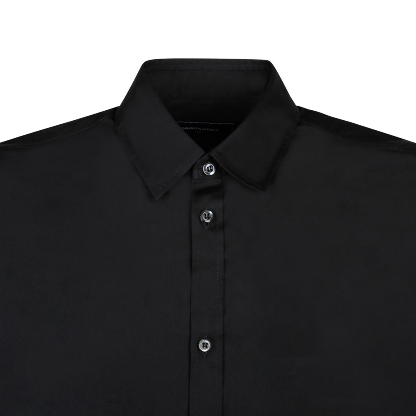 Dsquared2 Dsquared Men Black Stretch Poplin Shirt In Black