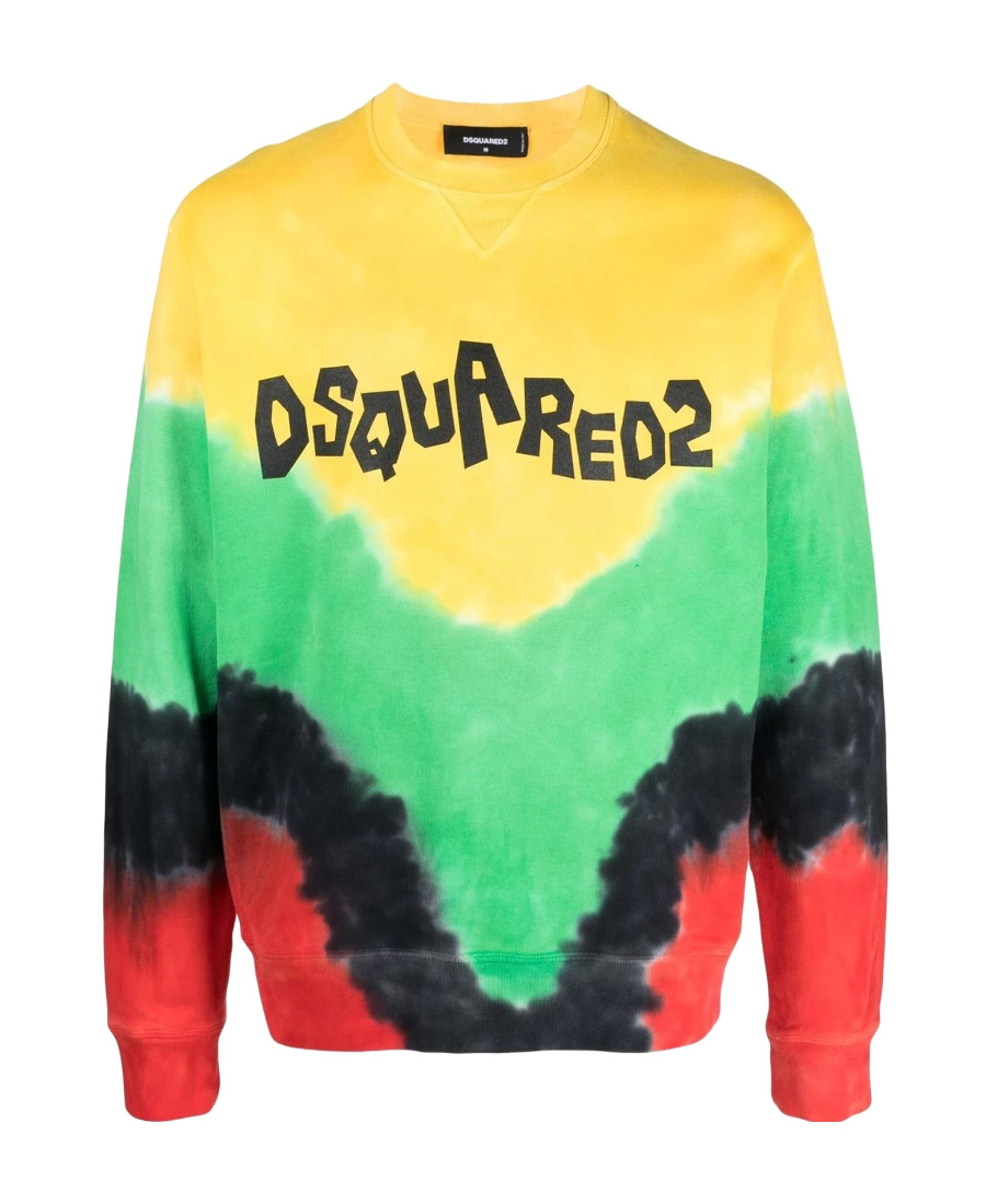 Shop Dsquared2 Logo Printed Crewneck Sweatshirt In Green