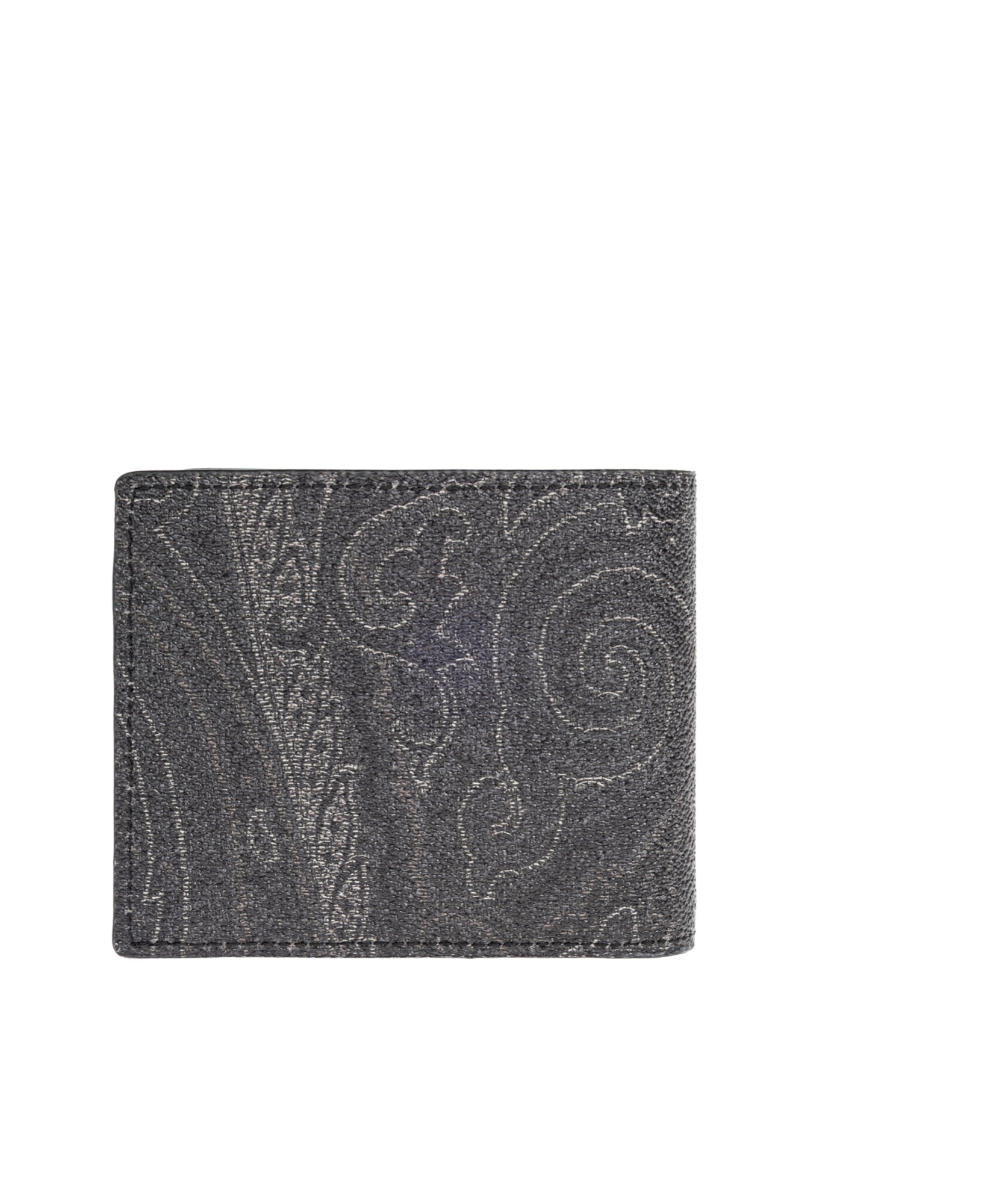 Etro Pegaso Embroidered Wallet In Gray