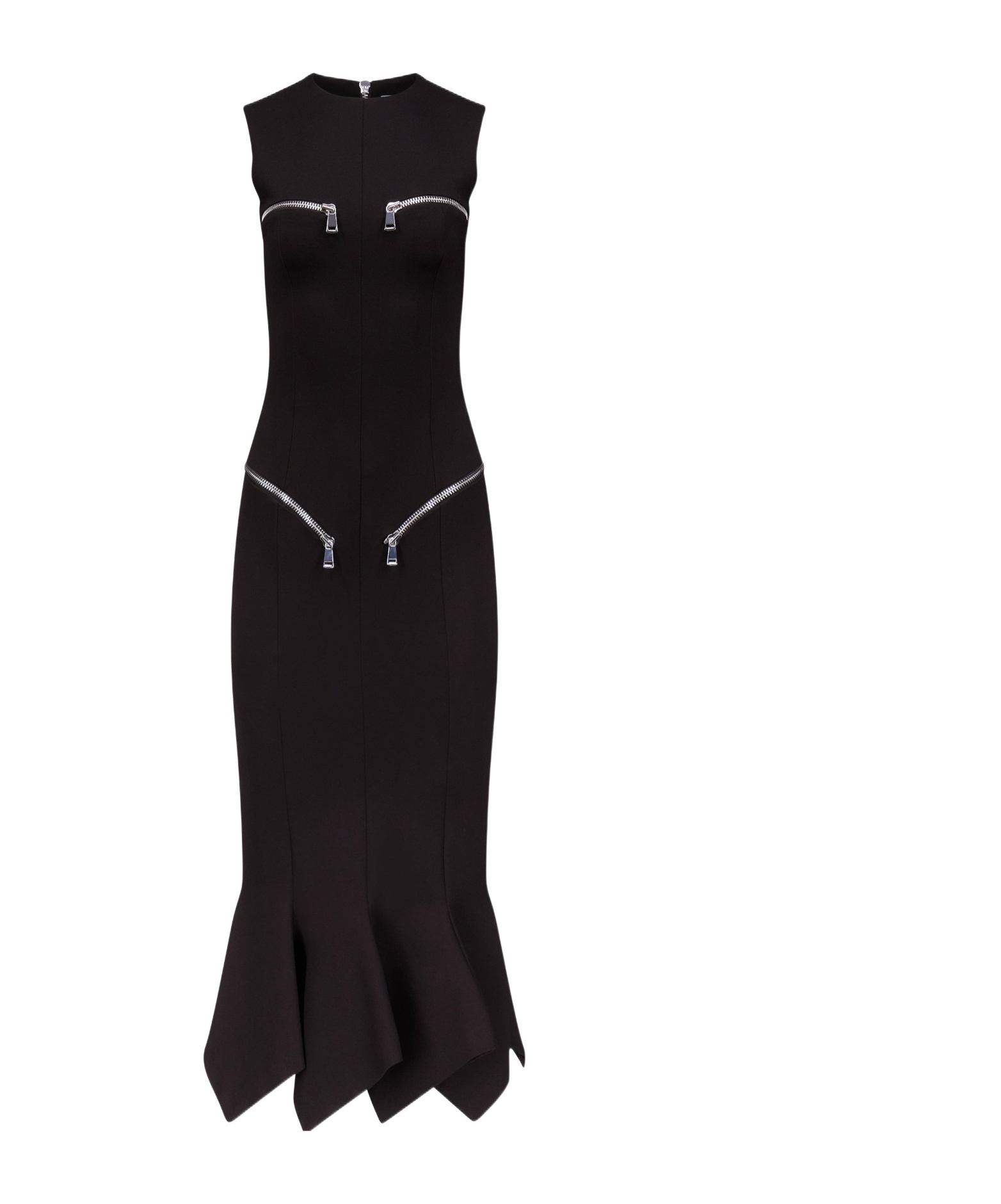 Area Zip-detailed Cady Maxi Dress In Black