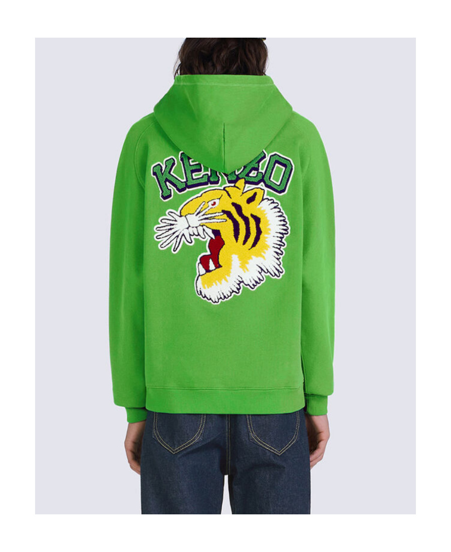 Kenzo Chenille-logo Hoodie In Green