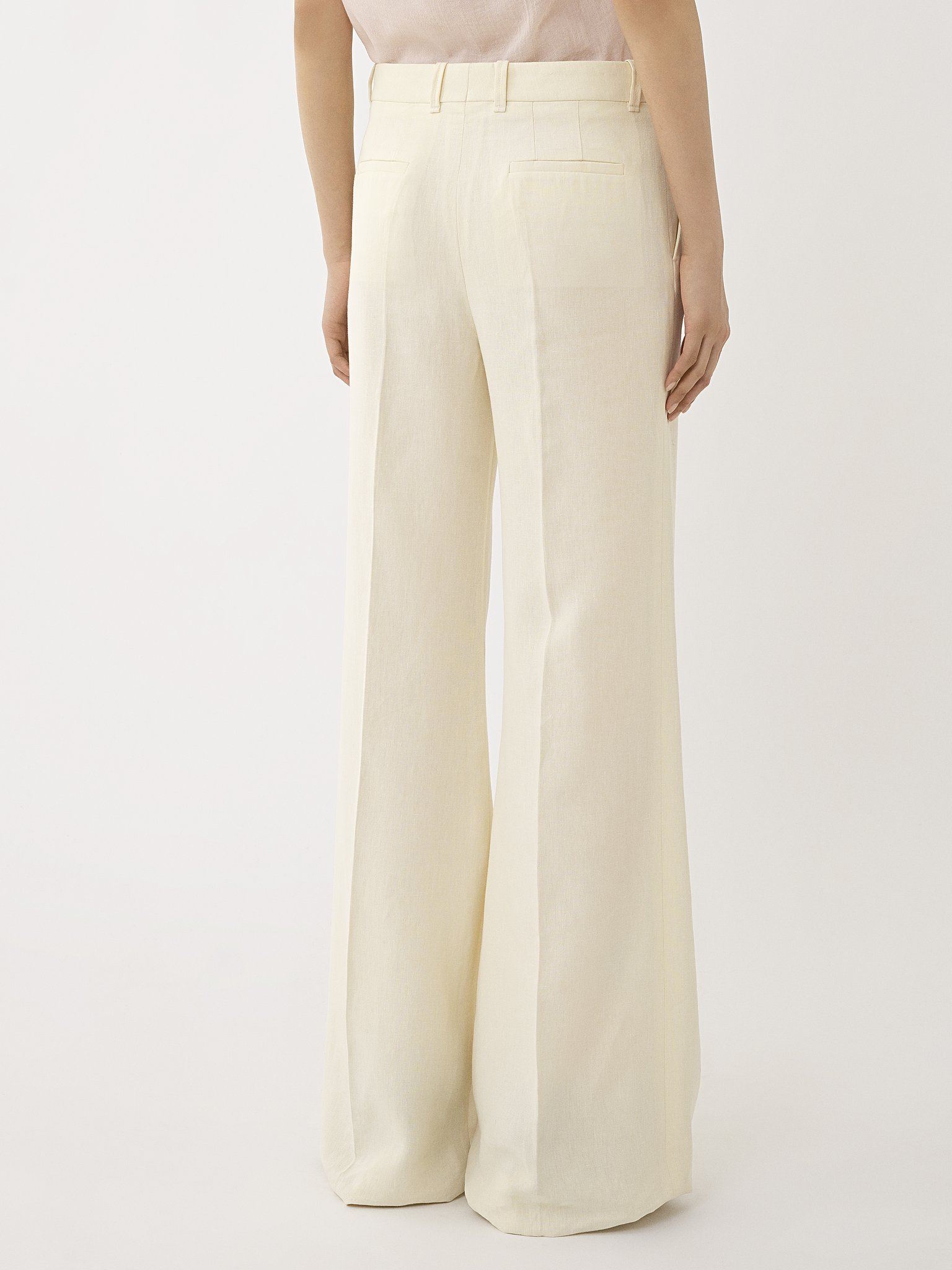 Chloé Wide-leg Linen Trousers In White