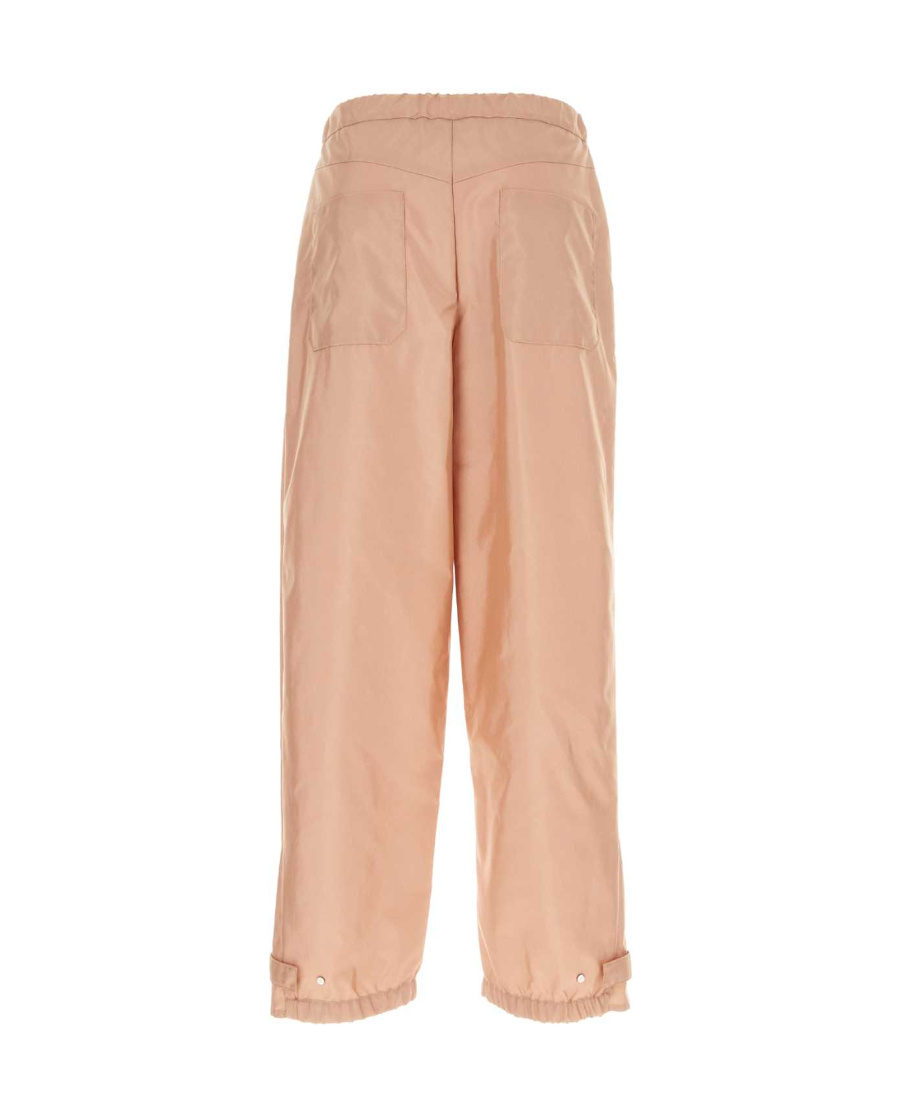 Valentino Nylon Pant With Waist Drawstring And Adjustable Hem Straps In Nude
