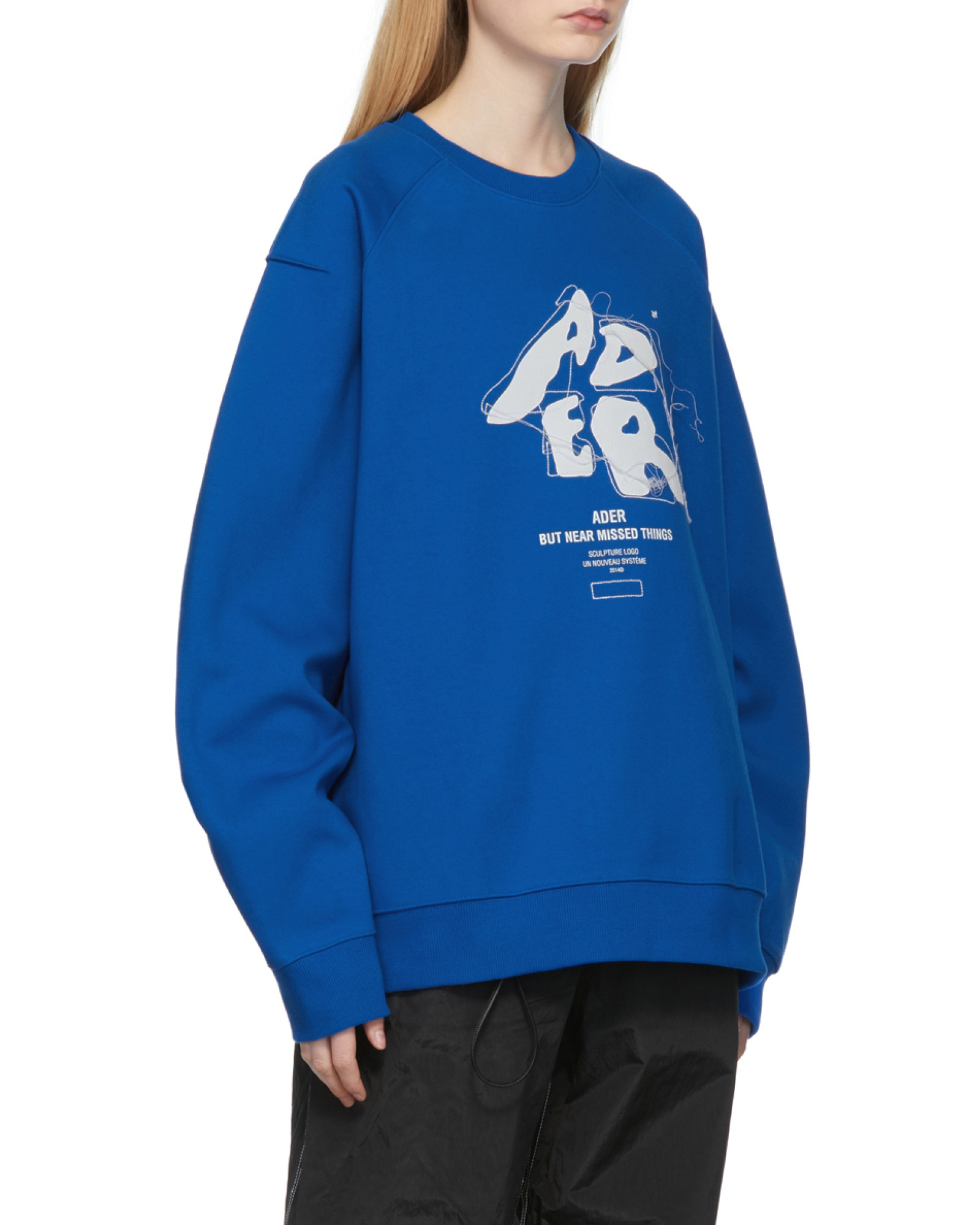 Ader Error Round-neck Sweater In Blue