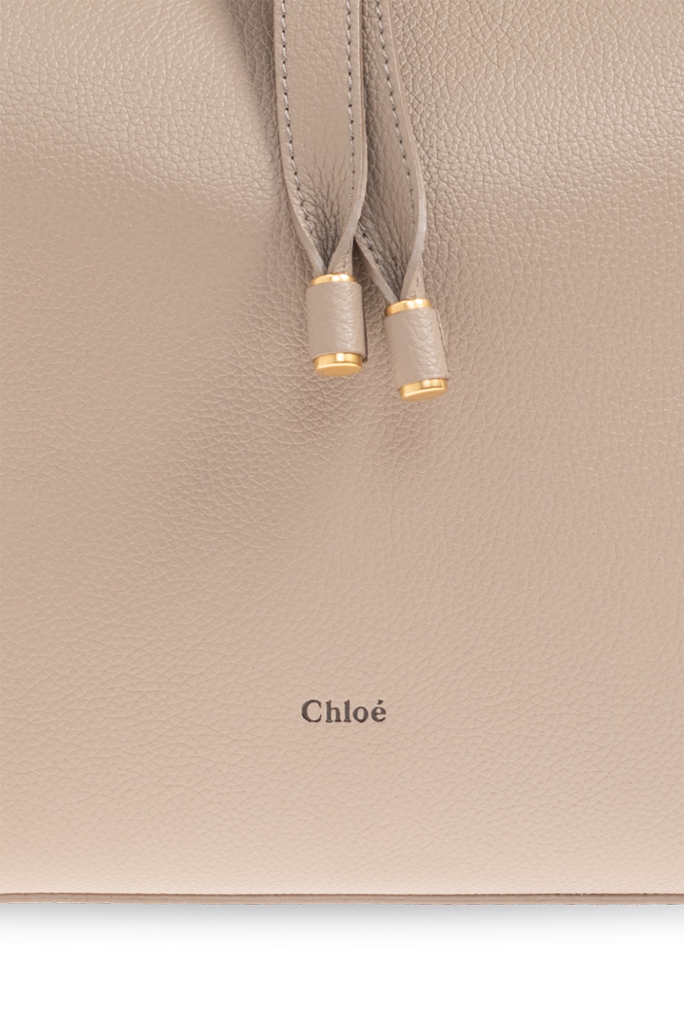 Chloé Marcie Leather Shoulder Bag In Nude