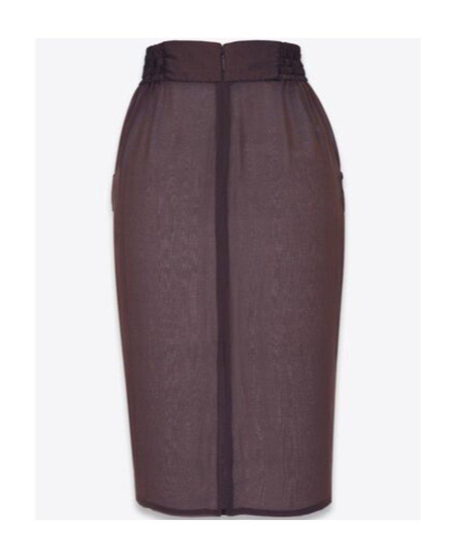 Saint Laurent High Waist Pencil Skirt In Black
