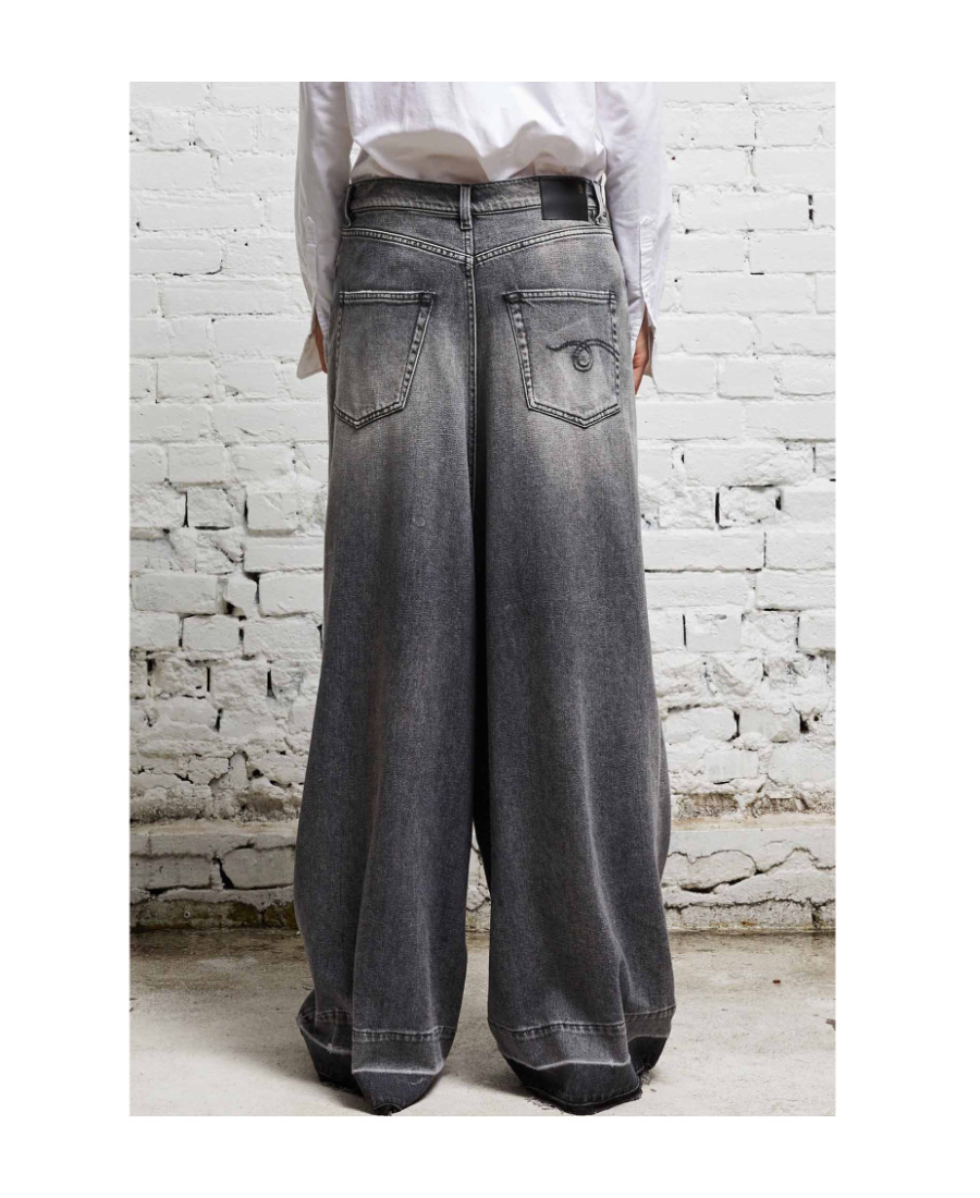 R13 Belt Ring Denim Trousers In Black