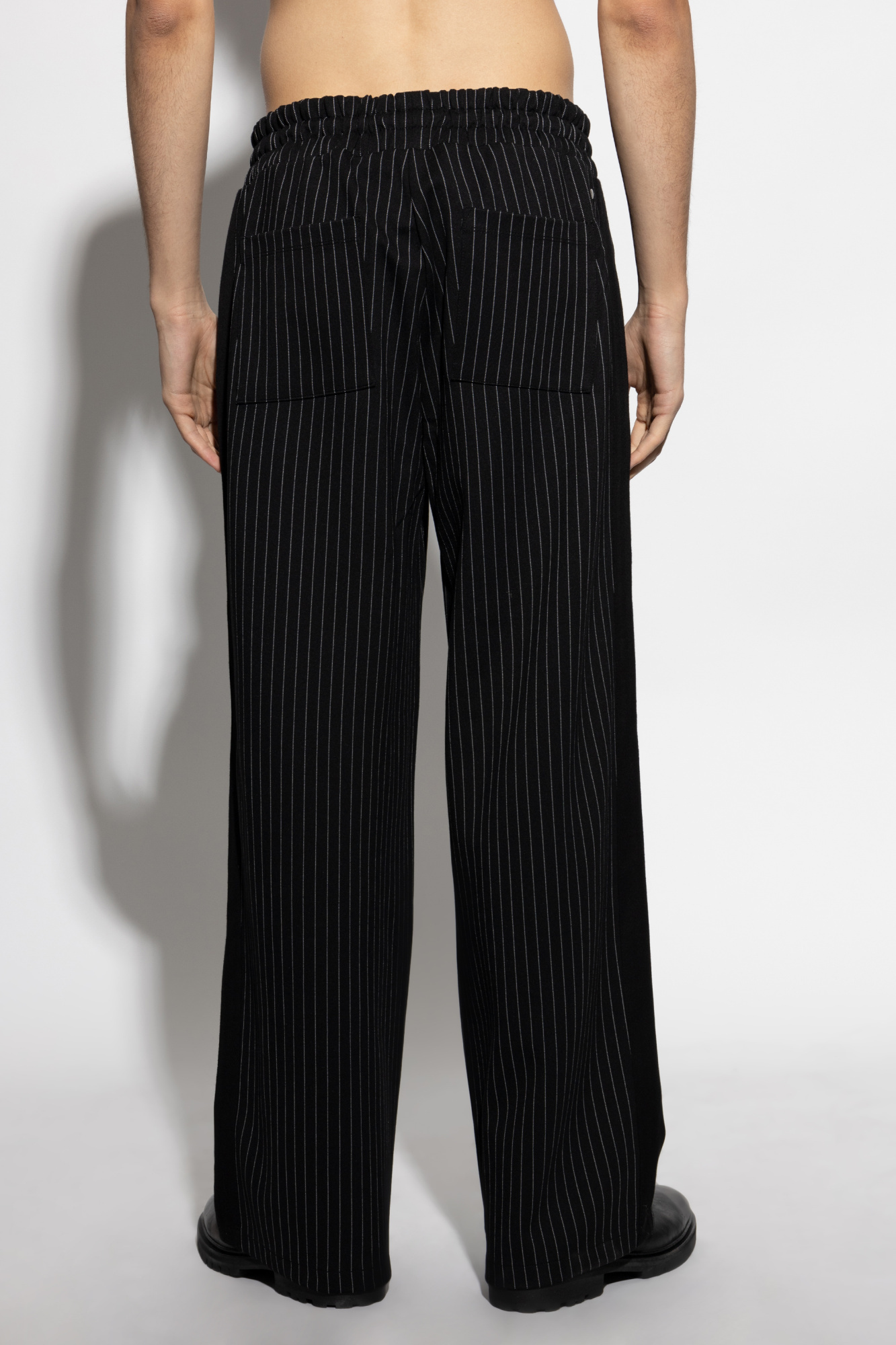 Allsaints Mens Sinclair Wide-leg Stretch-woven Jogging Bottoms Jet Black In Black