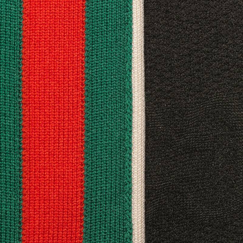 Gucci Classic Red Green Gg Knit Jogging Sports Pants Black